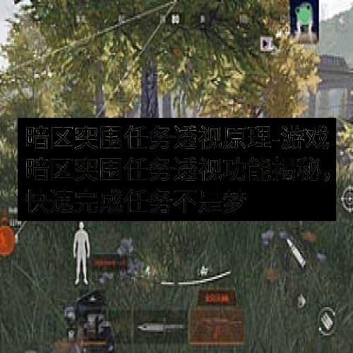 暗区突围任务透视原理-游戏暗区突围任务透视功能揭秘，快速完成任务不是梦